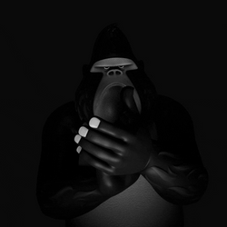 Black And White Animated Gorilla Clapping Meme GIF