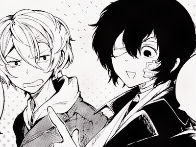 Black And White Anime Characters Peace Sign GIF