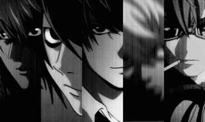 Black And White Anime Collage Man Smoking GIF