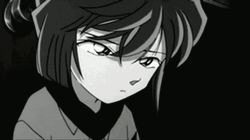Black And White Anime Crying Haibara Detective Conan GIF