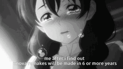 Black And White Anime Crying Megumi Tadokoro Food  GIF