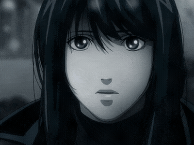 Black And White Anime Girl With Long Hair GIF