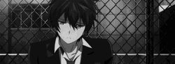 Black And White Anime Sad Thinking Black Bullet GIF