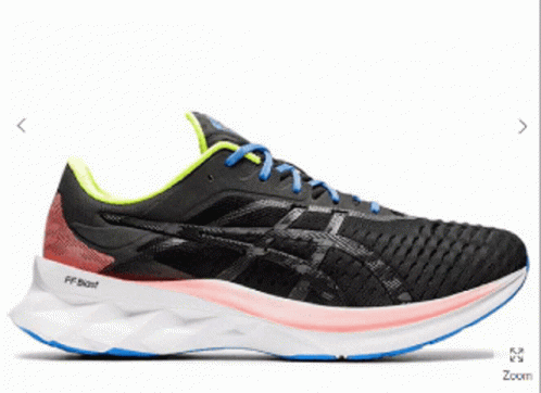Black and White Asics Running Shoes With Blue Sole