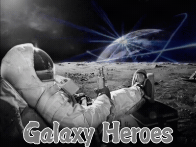 Black And White Astronaut Galaxy Heroes GIF