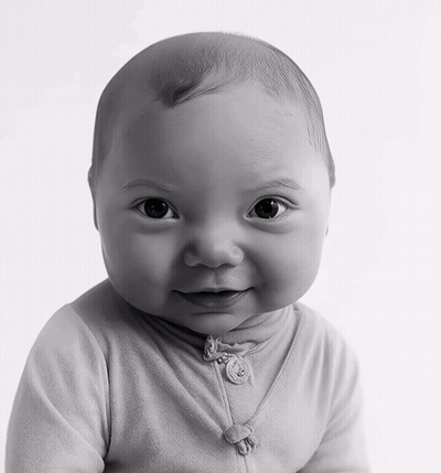Black And White Baby In Cardigan GIF