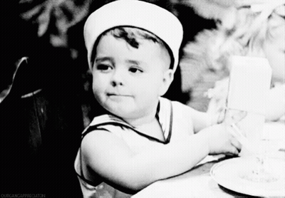 Black And White Baby In Sailor Hat GIF