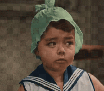 Black And White Baby In Sailor Hat GIF