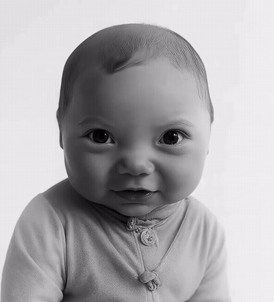 Black And White Baby In Zippered Sweater GIF