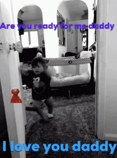 Black And White Baby Saying Are You Ready For Me Daddy GIF