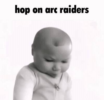 Black And White Baby Saying Hop On Arc Raiders GIF