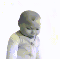 Black And White Baby With Eyes Closed GIF