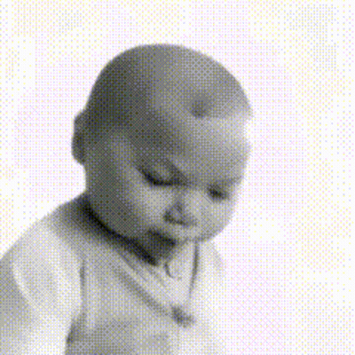 Black And White Baby With Eyes Closed GIF