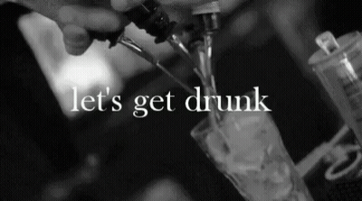Black And White Bartender Pouring Drink Saying Let's Get Drunk GIF