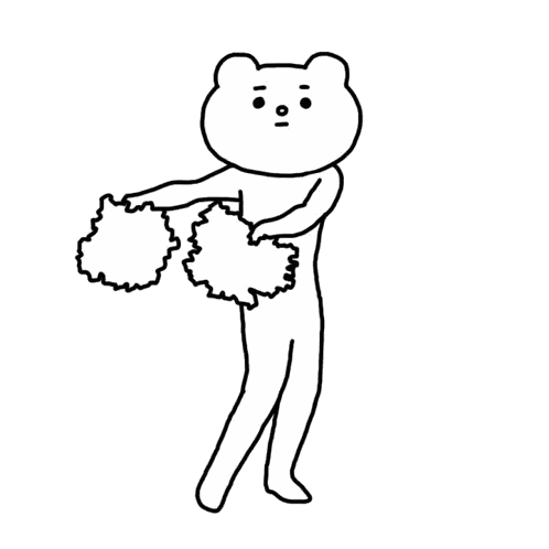 Black And White Bear Cheering Sticker