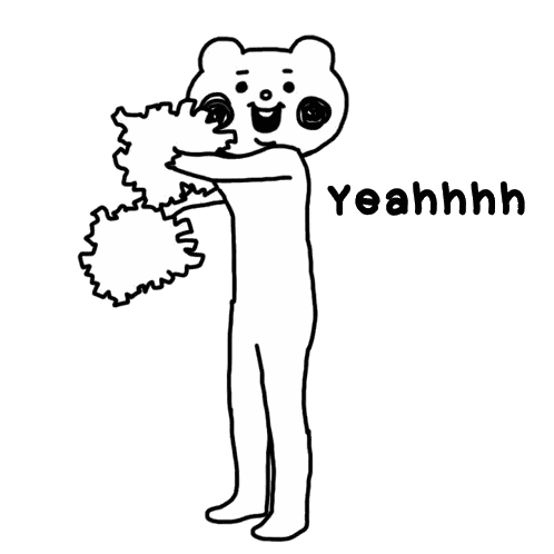Black And White Bear Holding Leaves Saying Yeahhhh Sticker