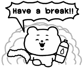 Black And White Bear Holding Water Bottle Have A Break Sticker