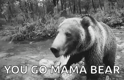 Black And White Bear In River You Go Mama Bear GIF
