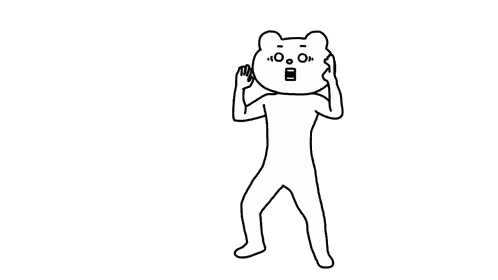 Black And White Bear Surprised Sticker