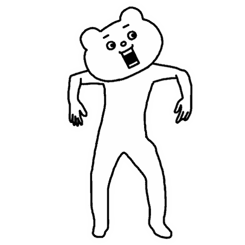 Black And White Bear Surprised Sticker
