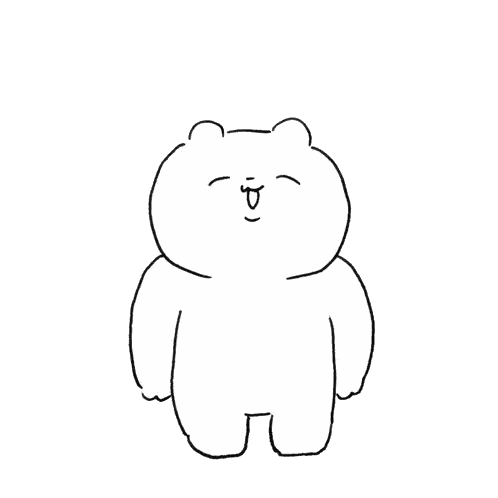Black And White Bear With Silly Face Sticker