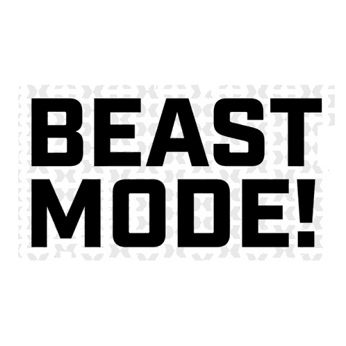 Black And White Beast Mode Graphic Sticker