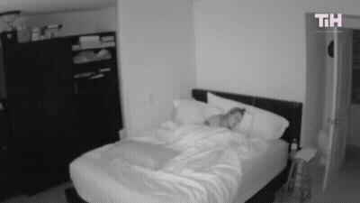 Black And White Bed With Letters TH GIF