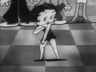 Black And White Betty Boop Dancing On Checkered Floor GIF