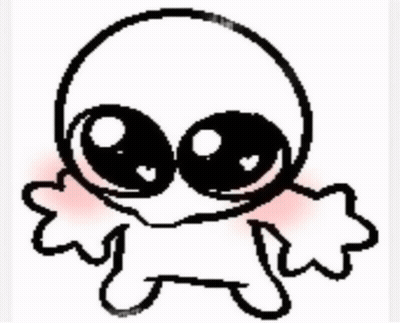 Black And White Big-Eyed Person With Star GIF