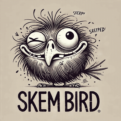 Black And White Bird Saying Skem Bird GIF