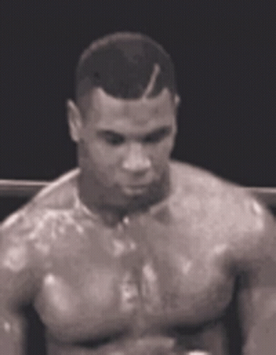 Black And White Boxer In Boxing Ring GIF
