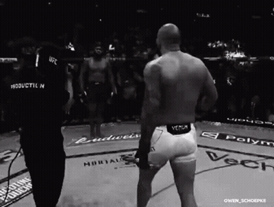 Black And White Boxer With Venum Shorts GIF