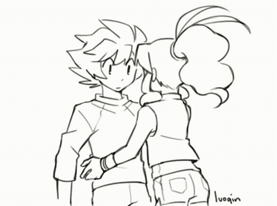 Black And White Boy And Girl Hugging GIF