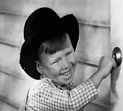 Black And White Boy Cowboy Hat Plaid Shirt GIF