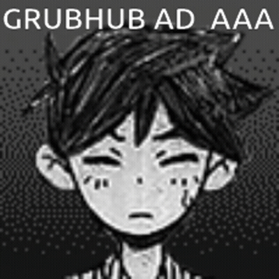 Black And White Boy Eyes Closed Grubhub Ad Aaa GIF