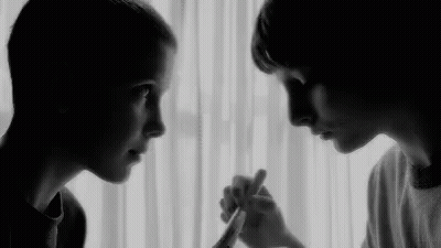 Black And White Boy Girl Eye Contact GIF