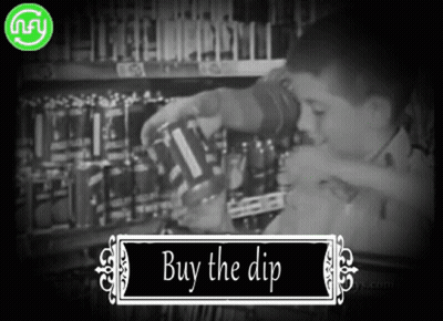 Black And White Boy Pouring Into Glass Saying Buy The Dip GIF