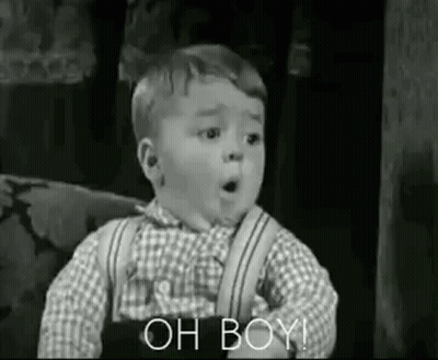 Black And White Boy Saying Oh Boy GIF