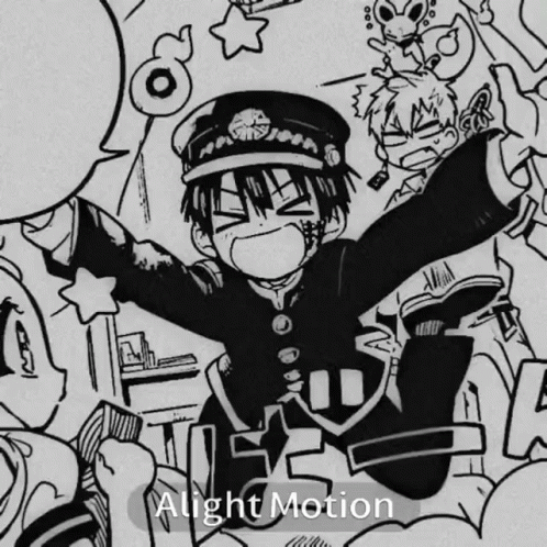Black And White Boy With Arms Outstretched Alight Motion GIF