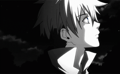 Black And White Boy With Blue Eye GIF