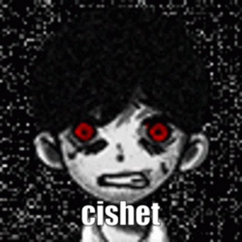 Black And White Boy With Red Eyes And Cishet GIF