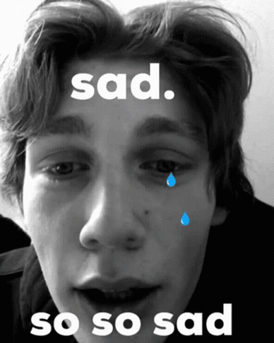 Black And White Boy With Tear Saying Sad So So Sad GIF