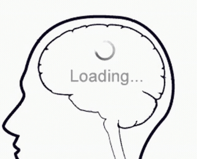 Black And White Brain With Loading Sign GIF