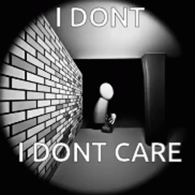 Black And White Brick Wall Saying I Dont I Dont Care GIF