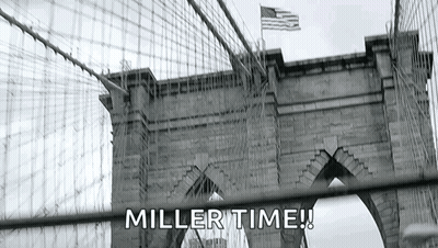 Black And White Bridge With Miller Time GIF