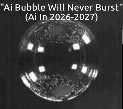 Black And White Bubble With Ai Bubble Will Never Burst GIF