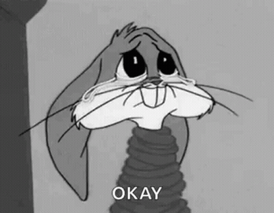 Black And White Bugs Bunny Crying GIF