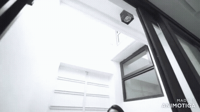 Black And White Building Made In Animatica GIF