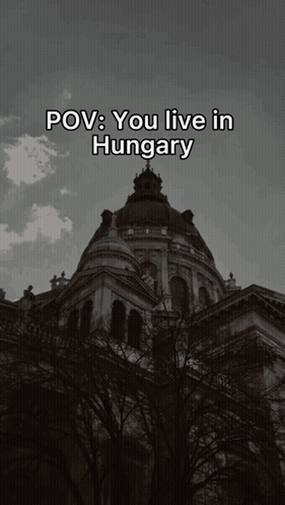 Black And White Building With Hungary GIF