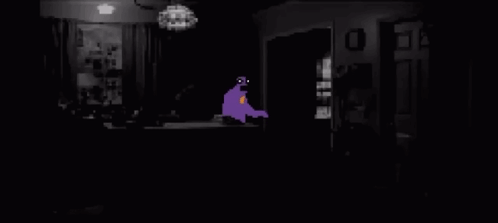 Black And White Building With Purple Outline GIF